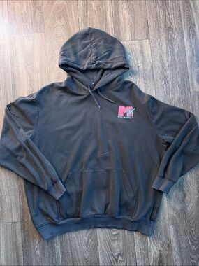 MTV Black Crewneck Sweatshirt with Pink & Teal Logo